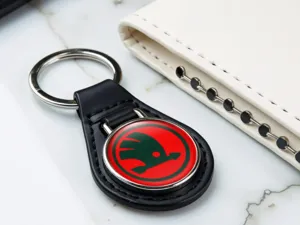 Skoda Custodia Chiavi In Pelle Lucido Sodo Stile Tuning